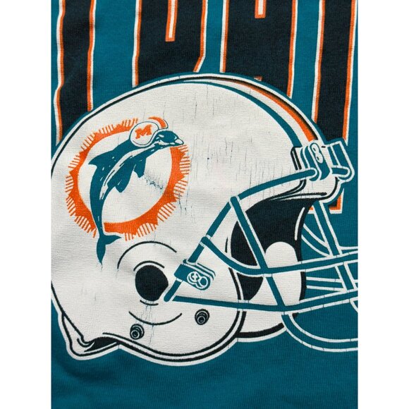 Vintage Miami Dolphins NFL T-shirt Team Rated Made in USA Oversized V-neck Slouc - Picture 5 of 10